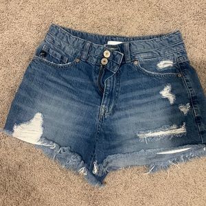 KanCan distressed jean shorts dark wash